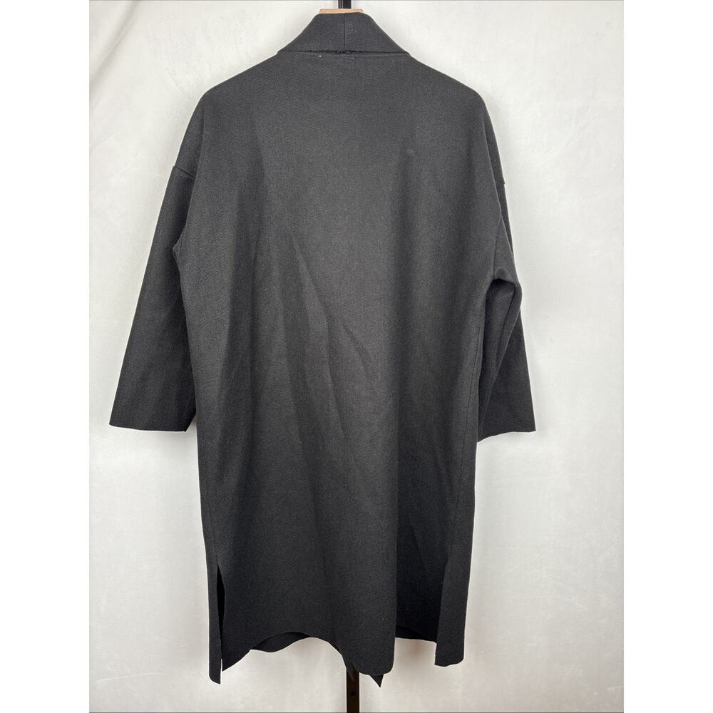 NEW Sadie & Sage Open Front Coat Womens Small Black Relaxed Lagenlook Minimalist - Picture 6 of 12